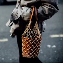 Роскошная плетеная Сумка на цепочке, открытая женская сумка, модные кожаные женские сумки, высококачественный плетёный канат, Пляжная дорожная сумка, кошелек