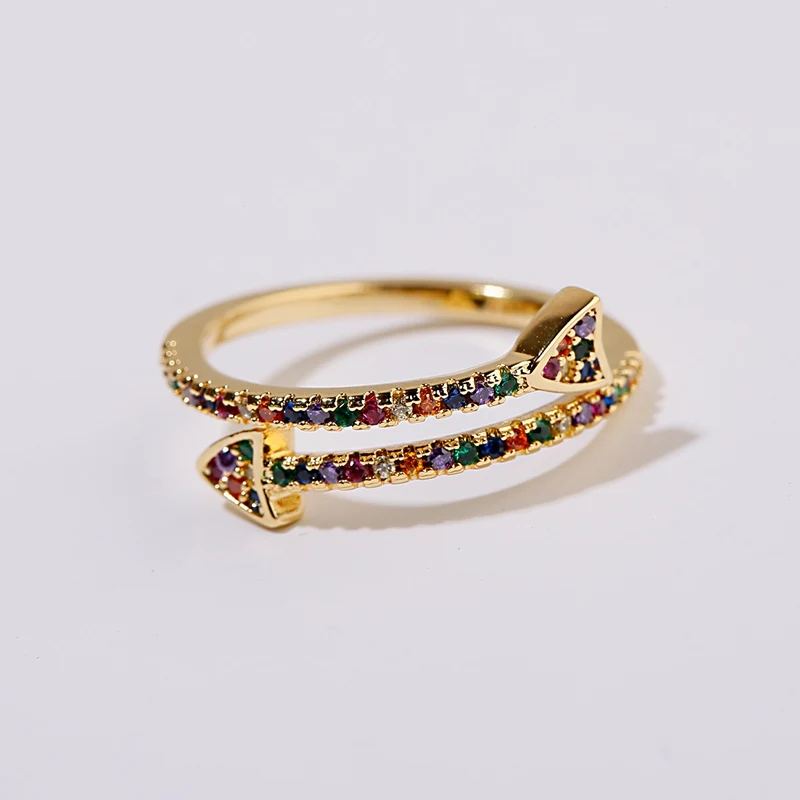 Классическое индивидуальное Золотое кольцо в виде змеи, модное Оригинальное кольцо с фианитами, регулируемое кольцо в виде цветка, ювелирное изделие