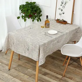

English Newspaper Printed Table Cloth 140cmx220cm Rectangle Table Cover Tableclothes Home Fimaly Dinner Party Hotel Decoration