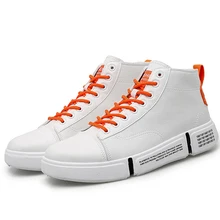 TaoBo/Новые высокие кроссовки; парусиновая обувь; женская повседневная обувь; белые мужские кроссовки на плоской подошве; однотонные кроссовки на шнуровке; Chaussure Femme