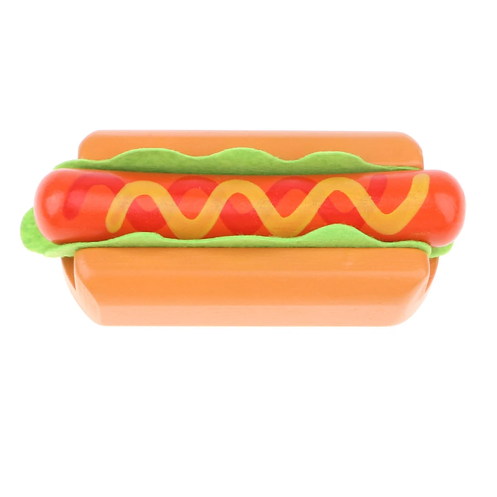 Wooden Hot Dog Kitchen Food Play Developmental Pretend Play Birthday Gift