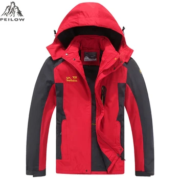 

PEILOW Spring autumn Jacket Mens Hood Windproof Windbreaker Jacket Men Breathable thin Jackets And Coats Size L-5XL,6XL,7XL,8XL