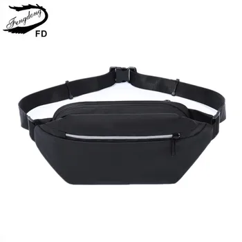 

Fengdong small sports waist bag for men mini waterproof waist pack sling chest bag anti theft travel phone bag reflective strip