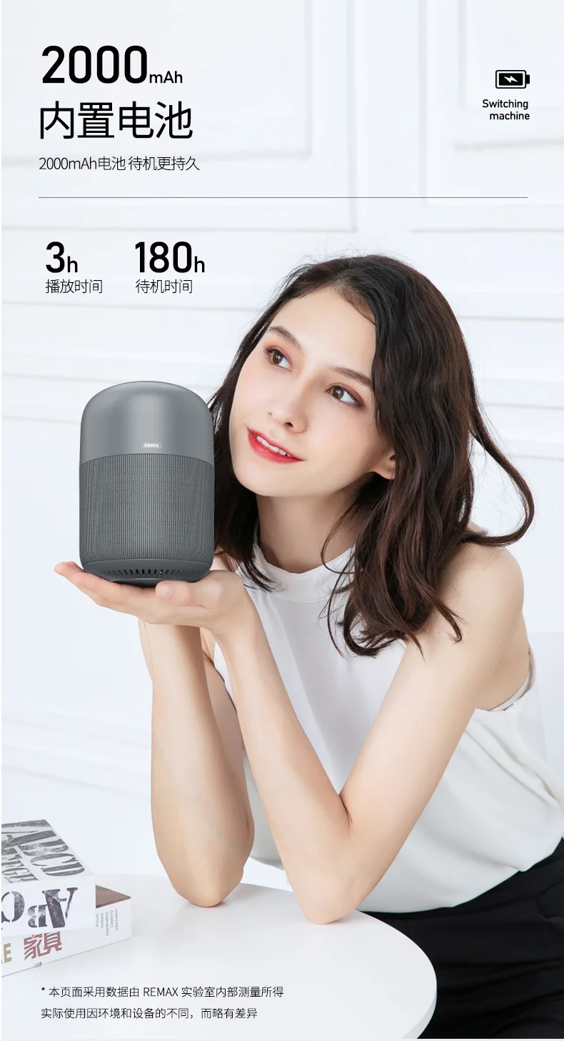 Remax Беспроводной Bluetooth Spekaer Bluetooth 4,2 рабочего ткань HiFi Bluetooth динамик для смартфоны IOS и Android RB-M40