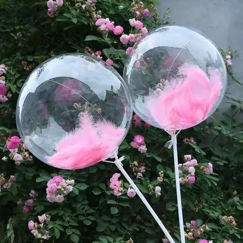 DIY Wedding Birthday Party Decoration Balloons Helium Bobo Balloons Feather Transparent PVC Balloon Party Favors Christmas Decor