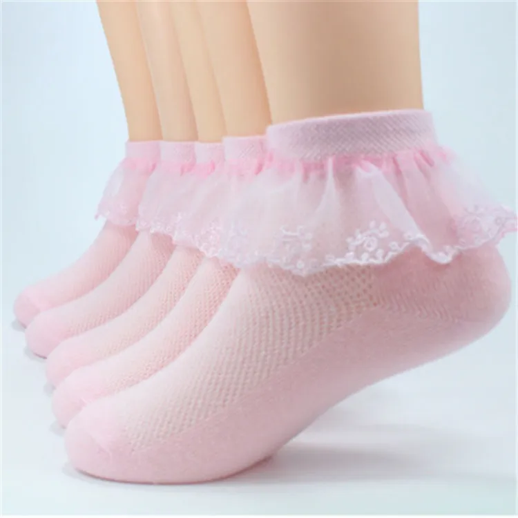 

Children School Uniform Socks 2-12-Year-Old Performance Spring Summer Students' Socks Mesh Surface Girls Lace Cotton Socks