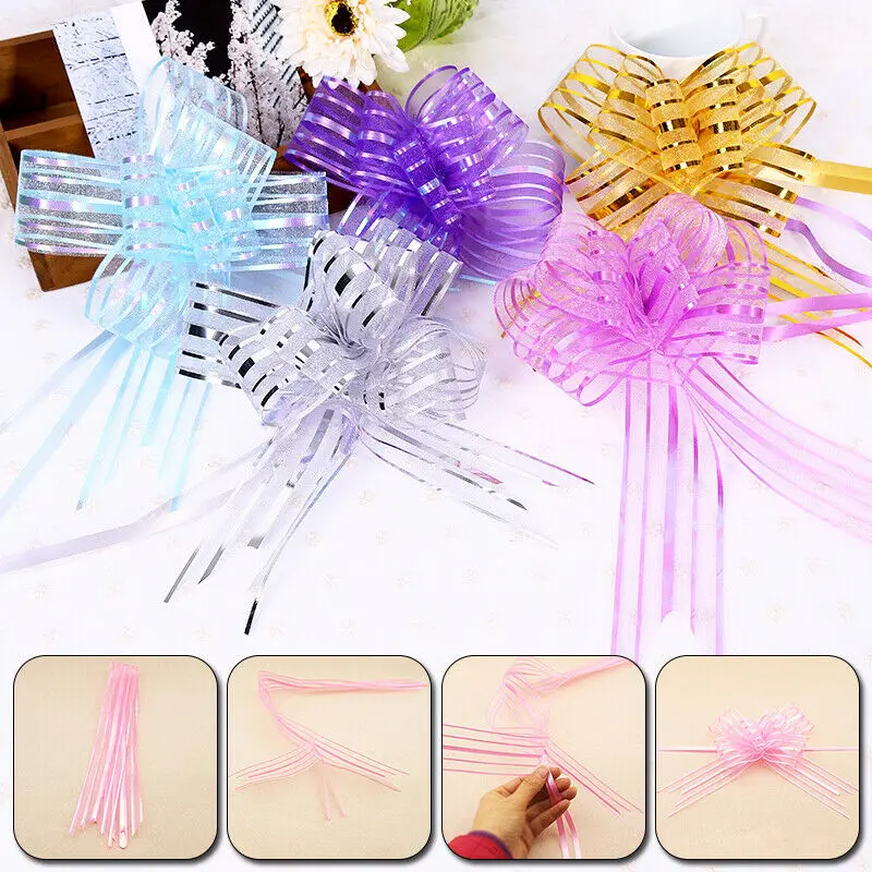 30mm Poly Ribbon Pull Bow Choose Amount Required Lilac 