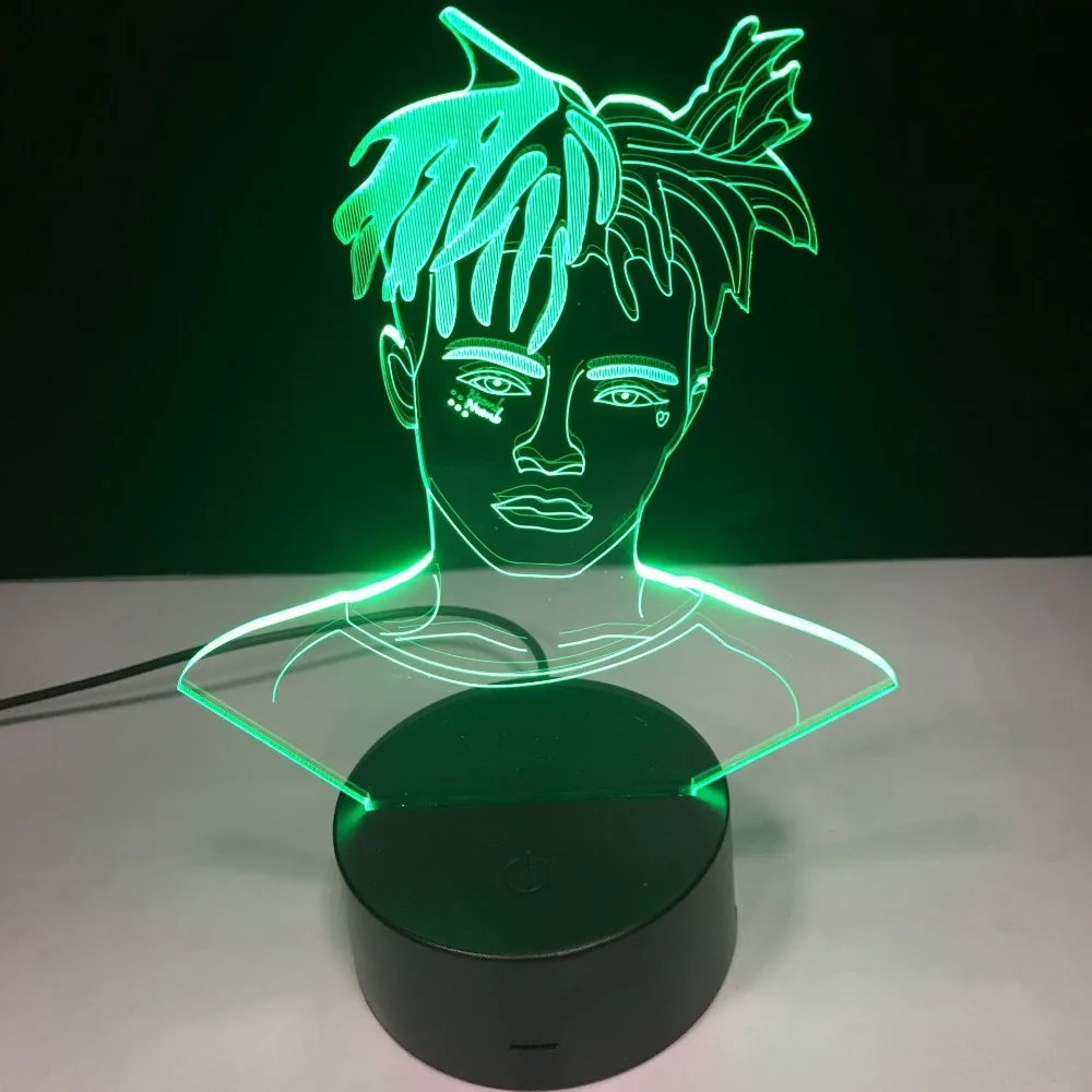 XXX Tentacion The Raper рисунок 3D иллюзия Лампа украшения ночные светильники Jahseh Дуэйн Рикардо Onfroy сувенир подарки для фанатов