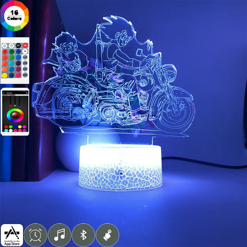 3D Lamp Dragon Ball Z Motorcycle Goku Figure LED Night Light for Children Bedroom Decoration Anime Light Table Lamp Kids Gifts