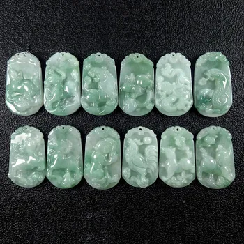 

Natural Myanmar stone 12 zodiac Pendant ox tiger rabbit dragon snake horse sheep monkey Rooster dog male/pendant gift