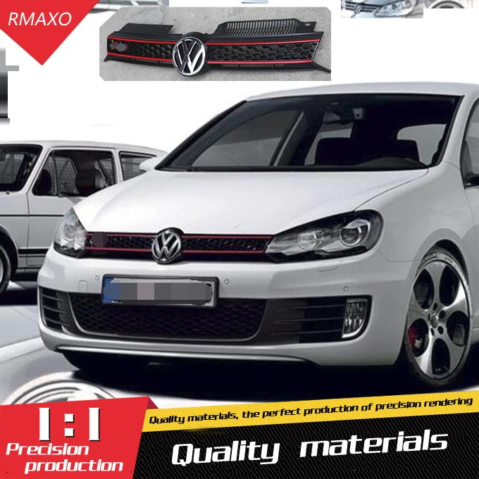 Для Volkswagen GOLF 6 Racing Grills 2011-2013 сотовая сетка Передняя гоночная решетка черный передний бампер модифицированная для гольфа