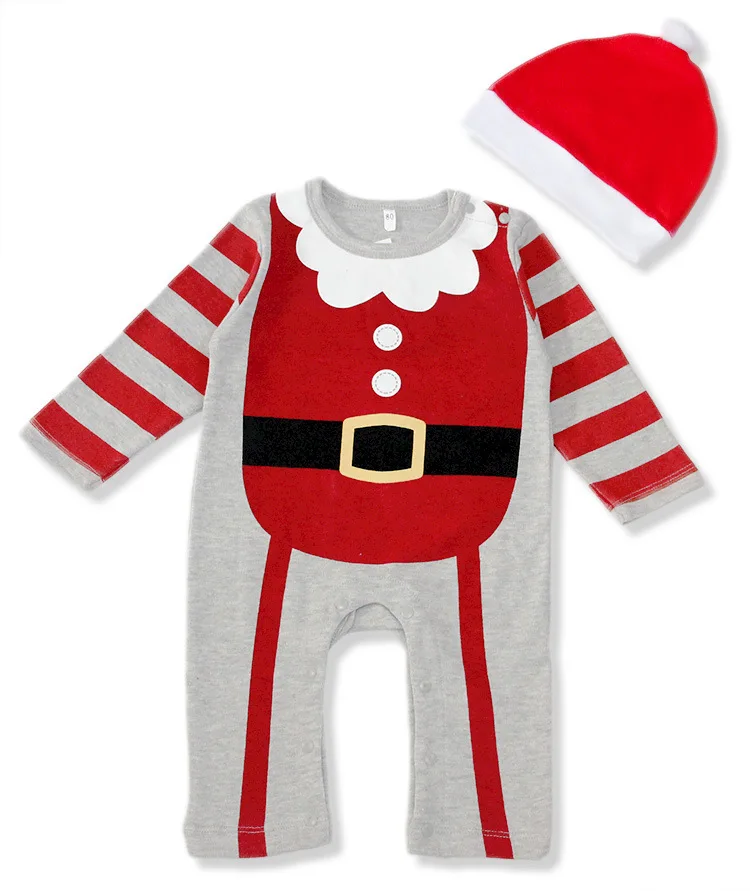 BOWEAEY/осенние детские рождественские костюмы в европейском и американском стиле хлопковая куртка с капюшоном, комбинезон с длинными рукавами для малышей 0-12 месяцев - Цвет: C