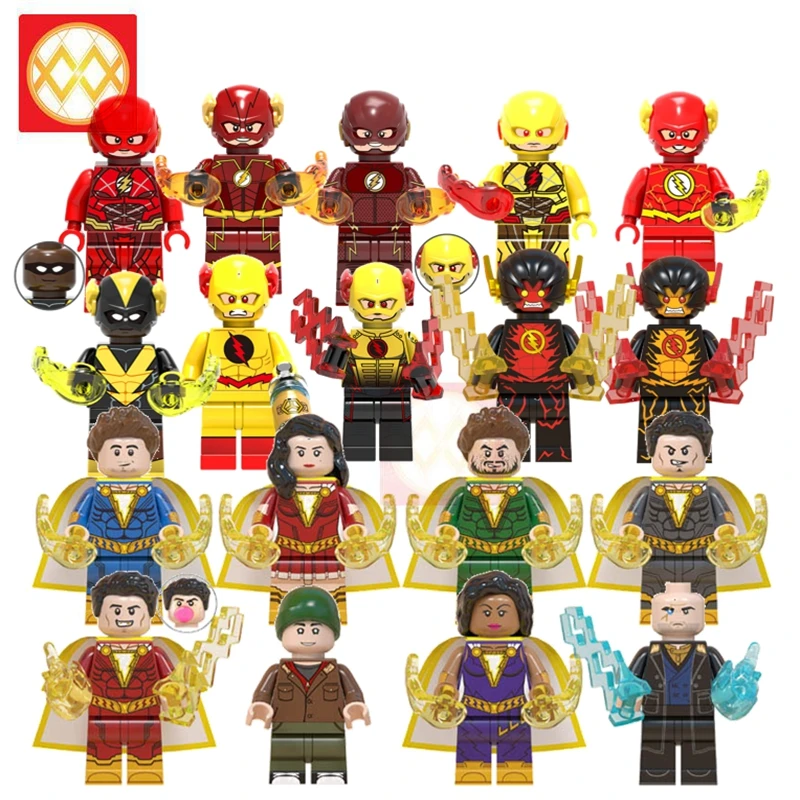 

Shazam Billy Batson Freddy Freeman Mary Eugene Black Adam Doctor Sivana Flash Reverse Flash Model Building Blocks DC Comic Toys