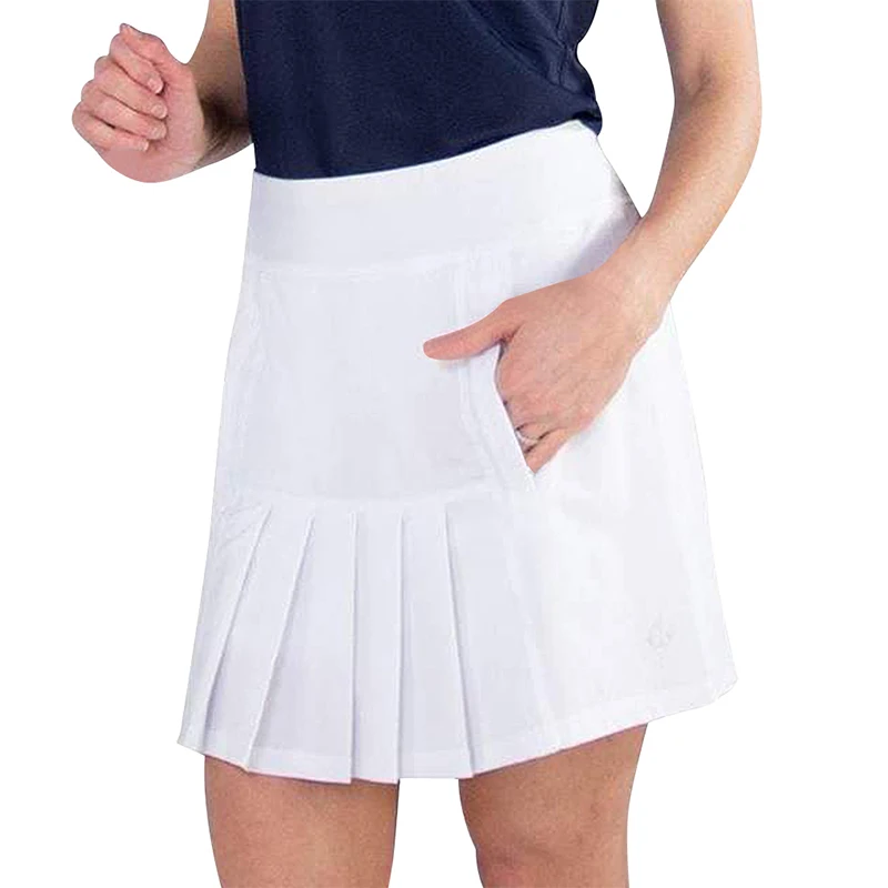 CUGOAO 2in1 White Pleated Skirt Short Woman Elastic High Waist Mini Skirts Sexy Mircro Summer Solid Tennis Skirt