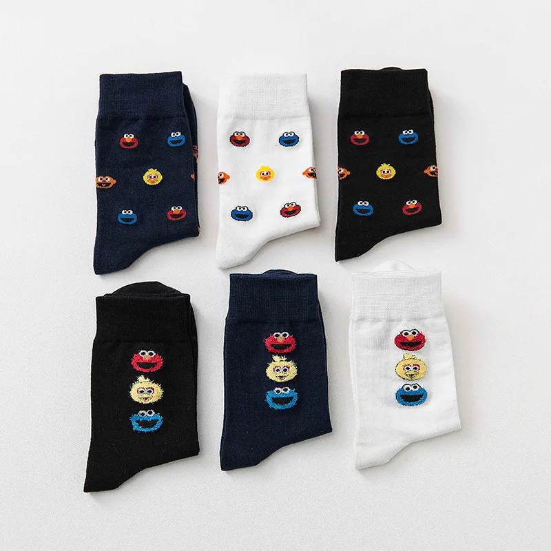 Women's Funny Cartoon Crew Harajuku Hip Hop Street Art Cotton Tube socks Lover's Gift Socks For Summer Autumn