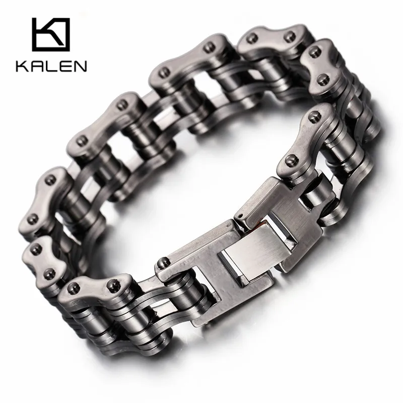 Матовая велосипедная цепочка, крутая велосипедная цепь, мужской браслет, модный мужской браслет из нержавеющей стали, ручная цепочка, ювелирное изделие