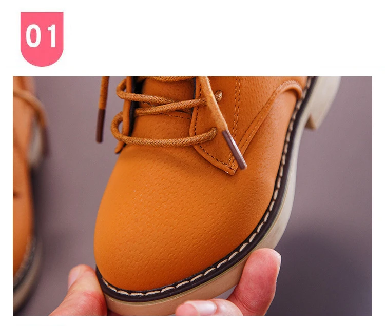 Children's Shoes Short Boots Autumn and Winter Girls Martin Boots Fashion Waterproof Kids Leather Boots Baby Boys Girls Shoes