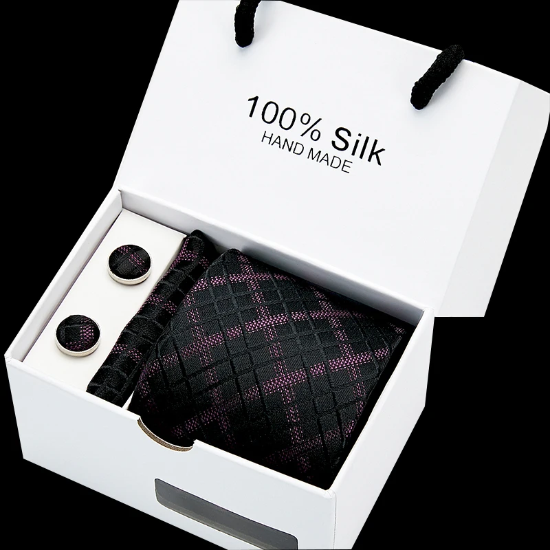 Мужские шелковые галстуки 8 см, Цветочные Галстуки в клетку, жаккардовые Тканые аксессуары для галстуков, свадебный подарок - Цвет: SB119