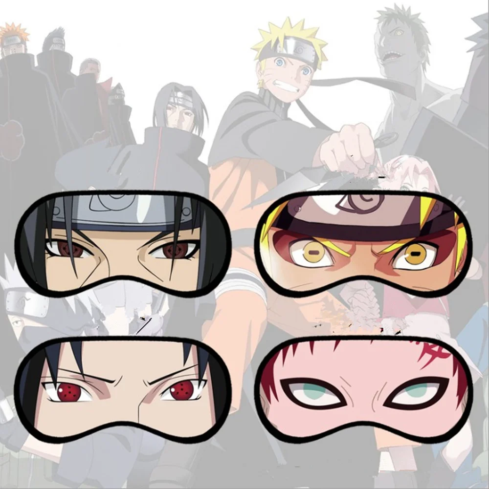 Аниме Шаринган Наруто маска для глаз Uzumaki Naruto Sasuke Itachi Gaara 4 шт. модный щит Cospaly