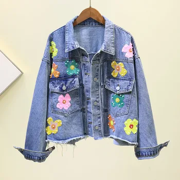 

Fashion Girl Denim Jacket Female 2020 Spring New Women's Denim Jacket Outerwear Loose Denim Jacket Women Coats