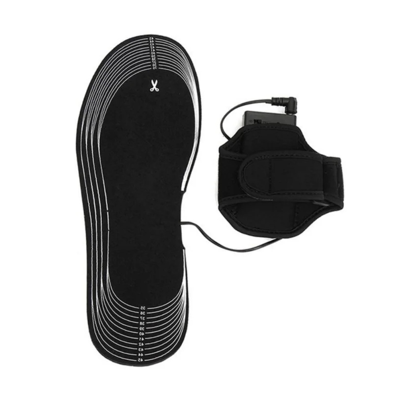 Стельки из углеродного волокна с электрическим подогревом, на батарейках, можно разрезать обувь, вставить грелку, грелку для ног, аксессуар для ухода, размер 35-45