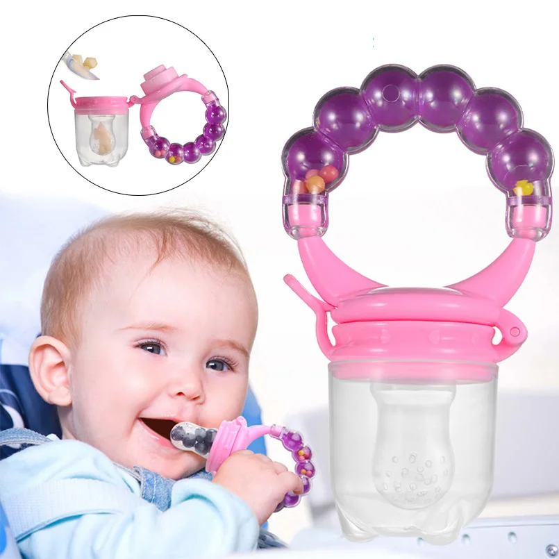 Детская погремушка игрушка для новорожденных ручные колокольчики могут быть загружены Еда дополнение Прорезыватель для зубов, которые