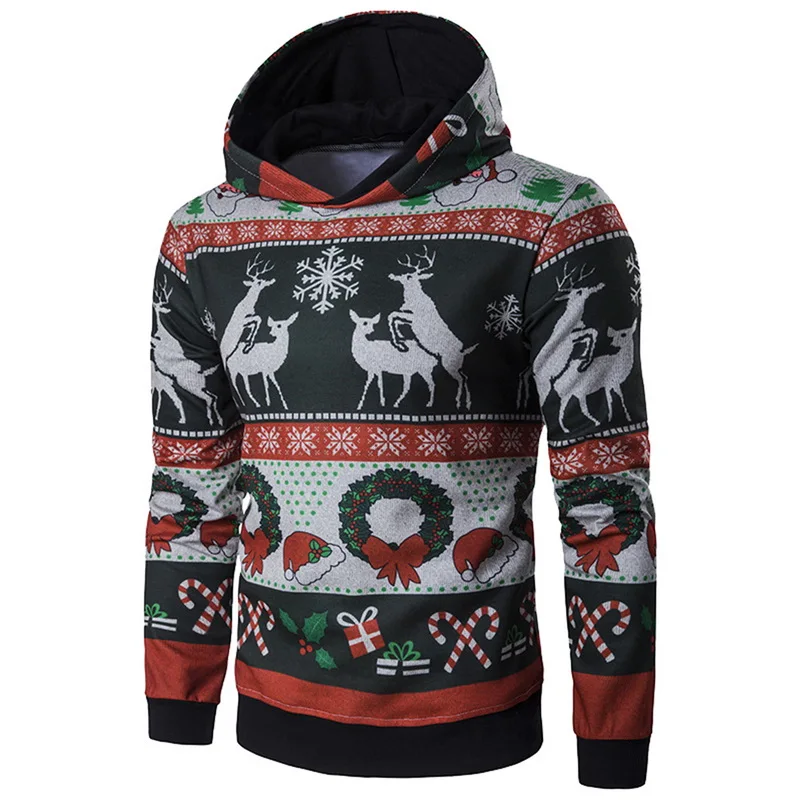 Style-6 Black Мужской осенне-зимний Повседневный свитер с принтом оленя, Рождественский пуловер с круглым вырезом, облегающий вязаный свитер, джемпер, мужская одежда - Цвет: Style-6 Black