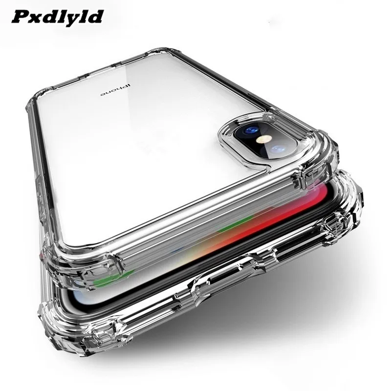 Прочный защитный чехол для телефона iPhone 8 7 6 6s Plus 5 5s SE X XR XS 10 11 Pro Max прозрачный с