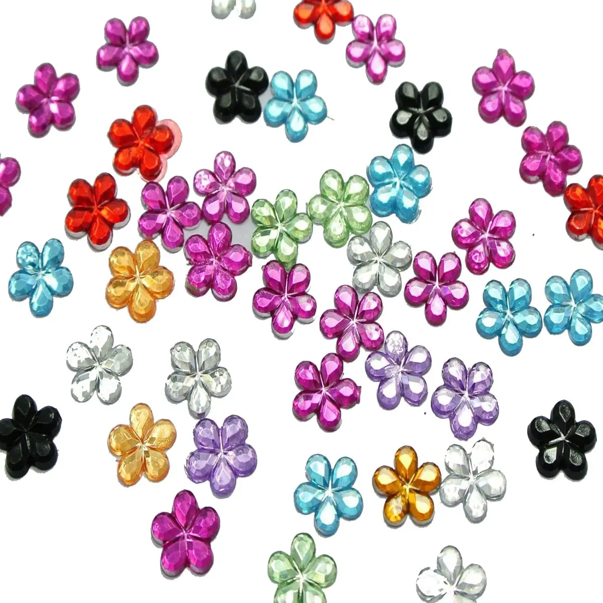 

1000 Acrylic Flatback Flower Rhinestone Gem 6mm DIY Embellishments Color Choice