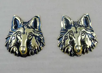 

2x 3D Metal Wolf Head Badge Emblem Decal Sticker Auto Car Oil Fuel Tank Tailgate