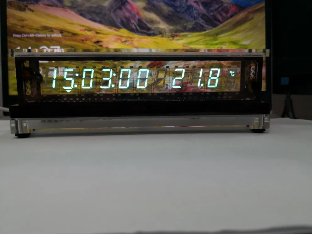 

Transparent VFD screen VFD clock against standard IV18 Transparent substrate VFD screen