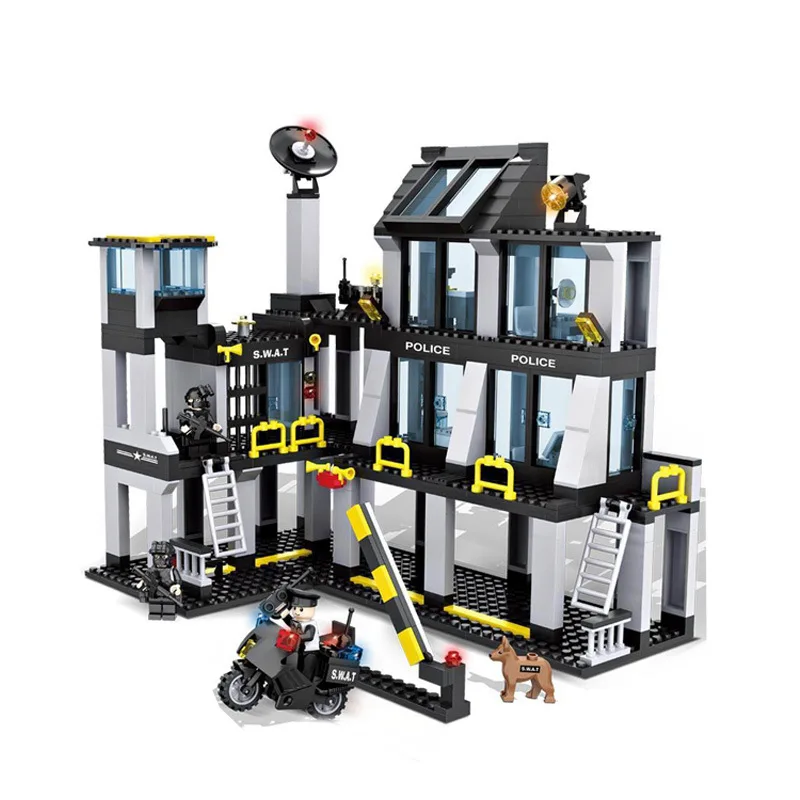 

Hsanhe swat Series Special Police Hall Police Administration 6512 Educational Assembled Building Blocks Toy