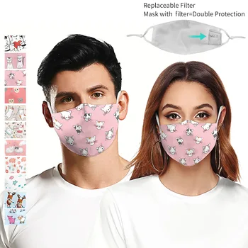 

Cat Cute Face Mask Reusable Protective Mask Filter PM2.5 Dust Anti-pollution Cloth Mask Fabric Washable Fashion Custom Face Mask