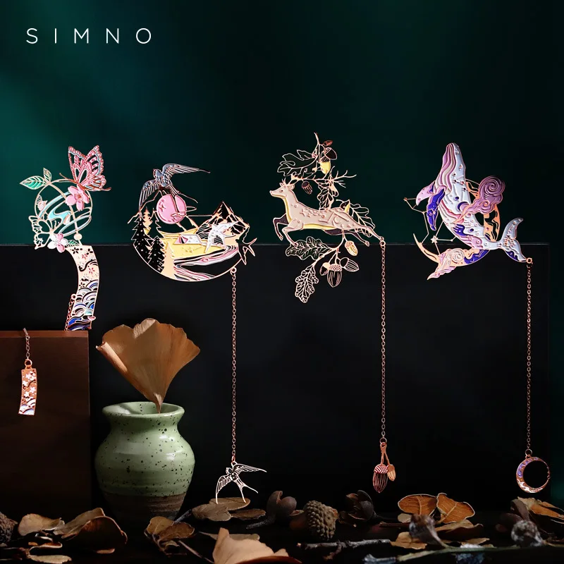 1Pcs Cute Butterfly Birds Deer Whale Design Beautiful Retro Vintage Bookmark Creative Metal Copper Bookmarks Stationery Gift|Bookmark| - AliExpress