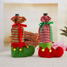 Фирменная Новинка крышка для бутылки с красным вином сумки украшения дома вечерние Санта Клаус Рождество 1 шт. Рождественская бутылка вина сумки