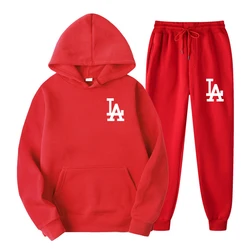 Ensemble sweat à capuche et pantalon avec lettres imprimées pour homme et femme, tenue décontractée à la mode, rouge, noir, blanc, jaune, bleu, gris, rose, automne et hiver 