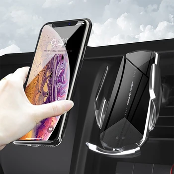 Q2 15W Automatic Clamping Fast Car Wireless Charger for Samsung S20 S10 iPhone 11 Pro XS XR X Infrared Sensor Phone Holder Moun
