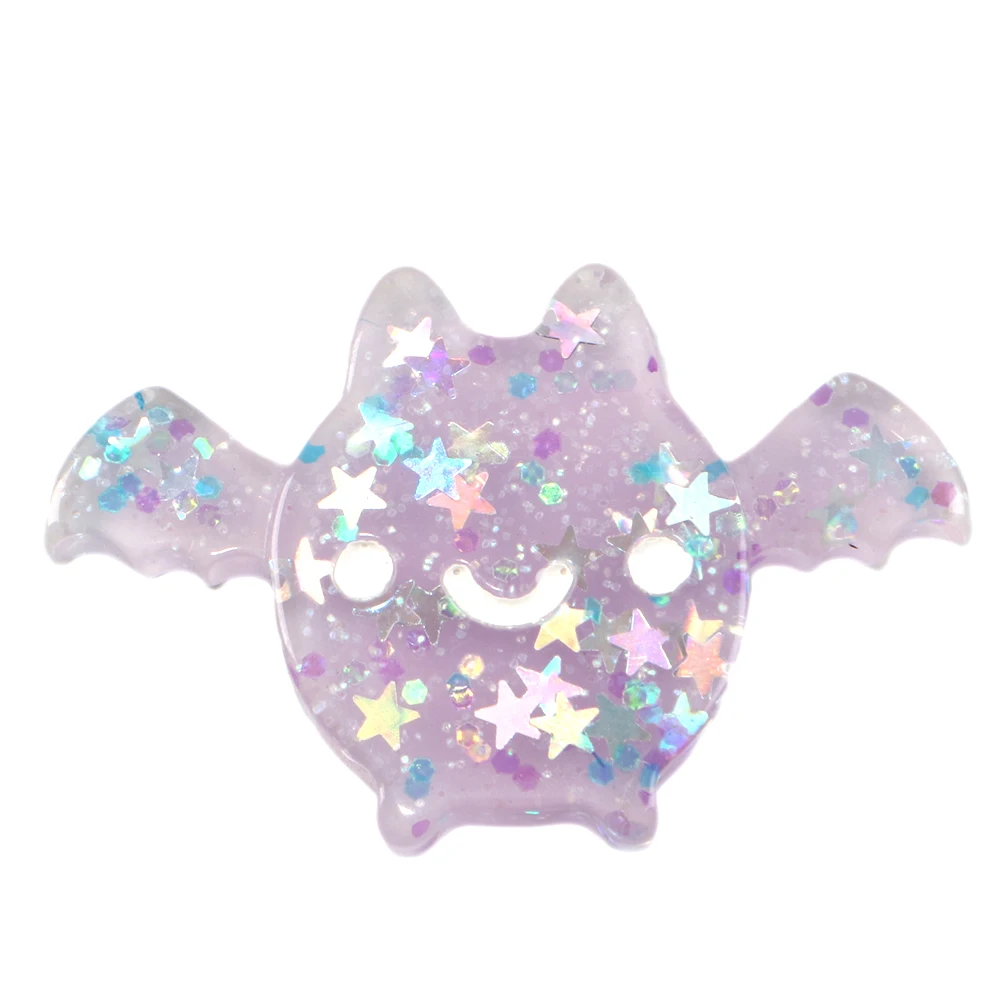 David accessories 10pcs/lot 38*25mm Glitter Bat Design 3D Resin DIY Bow Bag Shoes Handmade Material Home Decoration,10Yc8117