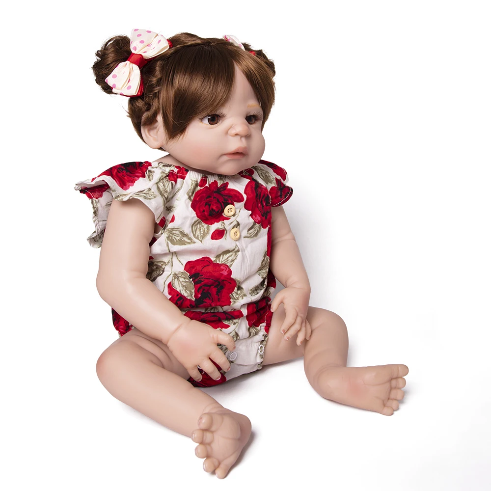 55 см полностью силиконовая кукла Reborn Baby, игрушки 22 дюйма, новорожденная принцесса, девочка, младенцы, куклы, Рождественский подарок на день рождения, детская игрушка для купания