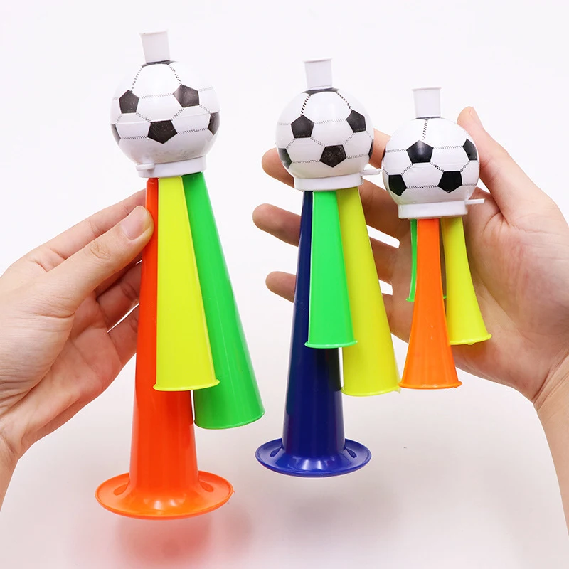 24pcs/lot Children Football fan cheer air horns soccer fans gas horn cheerleading sports fan toy plastic trumpet European Cup