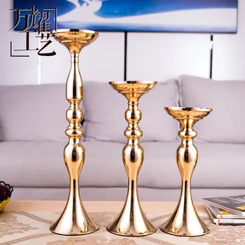 

10PCS Silver Metal Candle Holders Flower Vases Candlestick Wedding Table Centerpieces Event Road Lead Party Candle Stands Rack