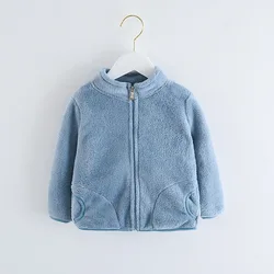 Veste polaire épaisse en flanelle pour bébé, manteaux décontractés pour enfants, garçons et filles, nouvelle collection automne hiver 2021 