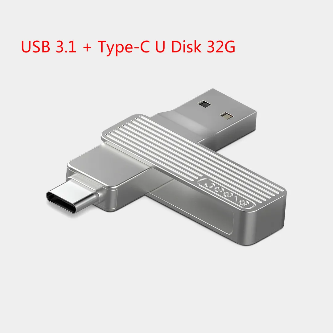 Type-C USB 32G Xiaomi USB 3,1 U накопитель OTG металлический флеш-накопитель с разъемом MFi Lightning/type-C для iPhone 11 Pro/11/XS/X/8/7 - Цвет: Type-C USB 32G