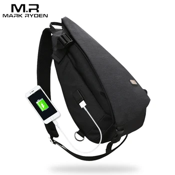 

Mark Ryden New Arrivals USB Design High Capacity Chest bag Men Crossbody Bag suit for 9.7 inch Pad Water Repellent shoulder bag
