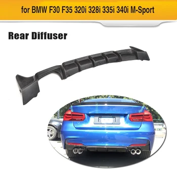 

Car Rear Bumper Diffuser Lip for BMW 3 Series F30 F35 M Sport Bumper 2014-2018 PU Black Rear Bumoer Diffuser Lip Spoiler