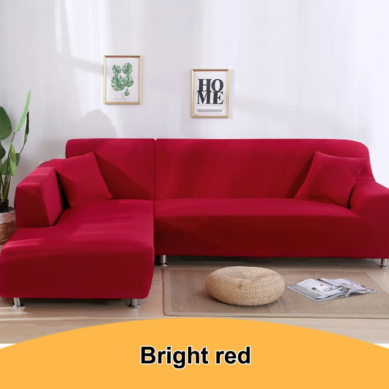 Эластичный 1 шт. угловой диван Высокое качество секционные Твердые L-стиль общие популярный чехол для дивана Лидер продаж плотно Обёрточная бумага - Цвет: Scarlet