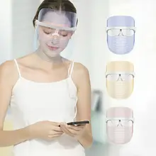 Светодиодный свет маска для лица 3 цвета против старения удаление морщин Отбеливание кожи лица спа