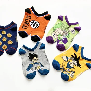 

Dragon Ball Men's Thin Sock Art Men Anime Boat Socks Blue Unisex Crew Casual Cotton Sox Adult Spring Classic Skarpetki Son Goku