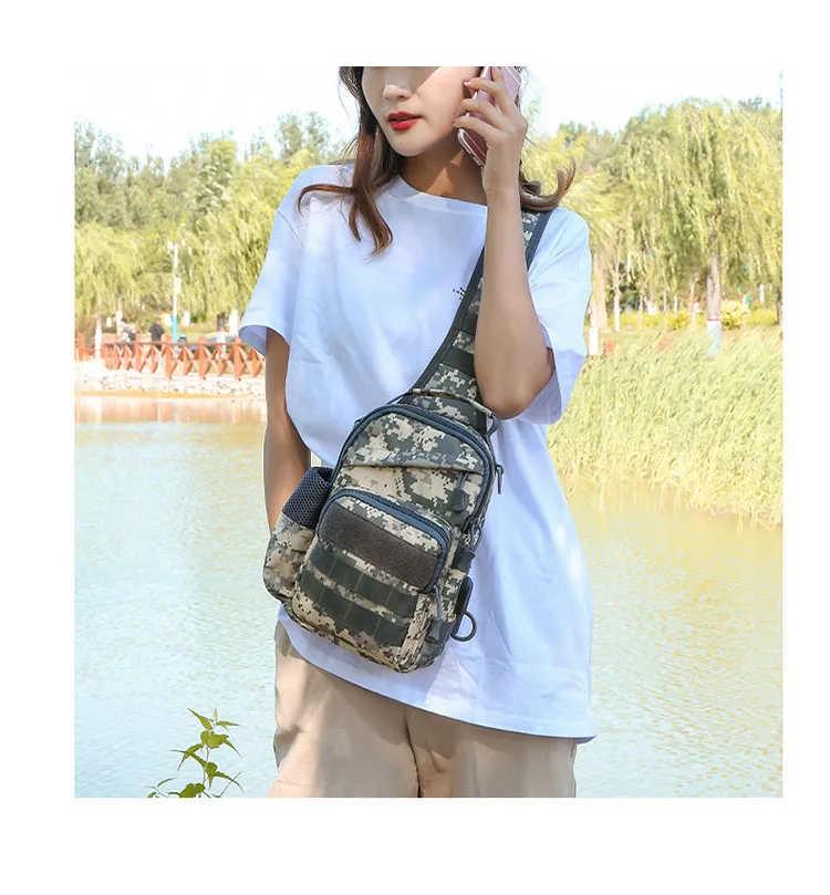 Military Tactical Backpack Shoulder Bag Chest bag Men Outdoor Hiking Camping Army Hunting Fishing Pack Sling Molle Usb bag