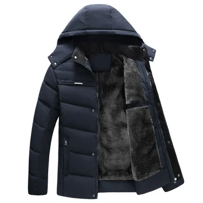 498 dark blue MIACAWOR парка, мужская куртка, пальто, плотные теплые зимние куртки, повседневные мужские парки с капюшоном, верхняя одежда, хлопковая стеганая куртка, одежда J468 - Цвет: 498 dark blue